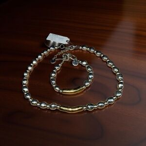 Samkas Sterling Silver Necklace & Bracelet Set